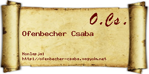 Ofenbecher Csaba névjegykártya