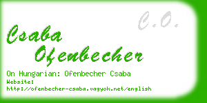 csaba ofenbecher business card